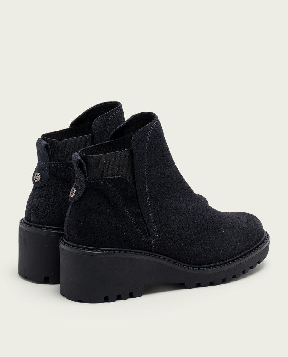porronet BOTINES DE PIEL CON CUÑA CON ELÁSTICO CARBÓN LIV Ofertas de temporada
