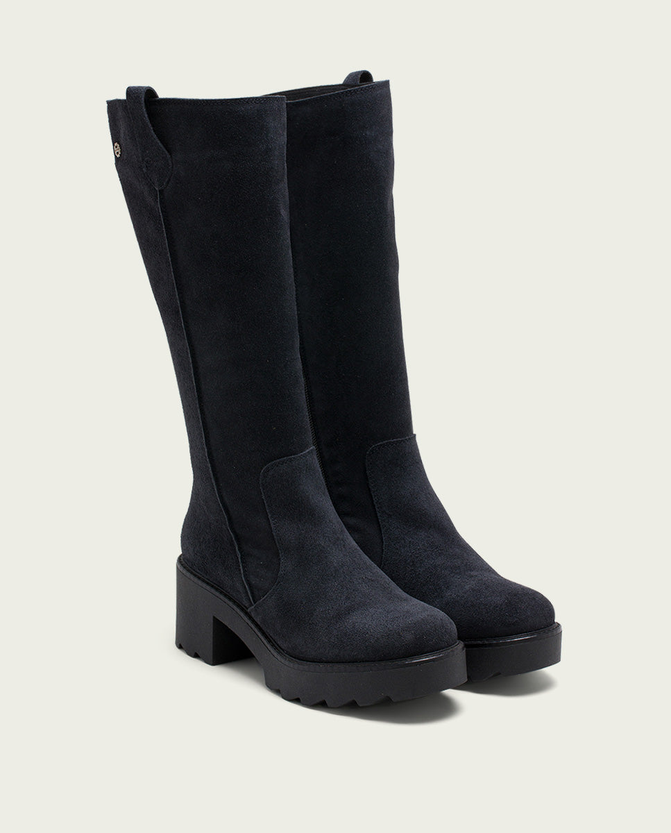 porronet BOTAS DE PIEL CON CREMALLERA CARBÓN MEGHAN Ofertas especiales