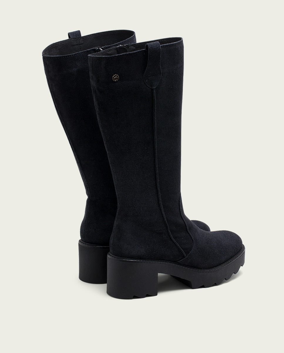 porronet BOTAS DE PIEL CON CREMALLERA CARBÓN MEGHAN Ofertas especiales
