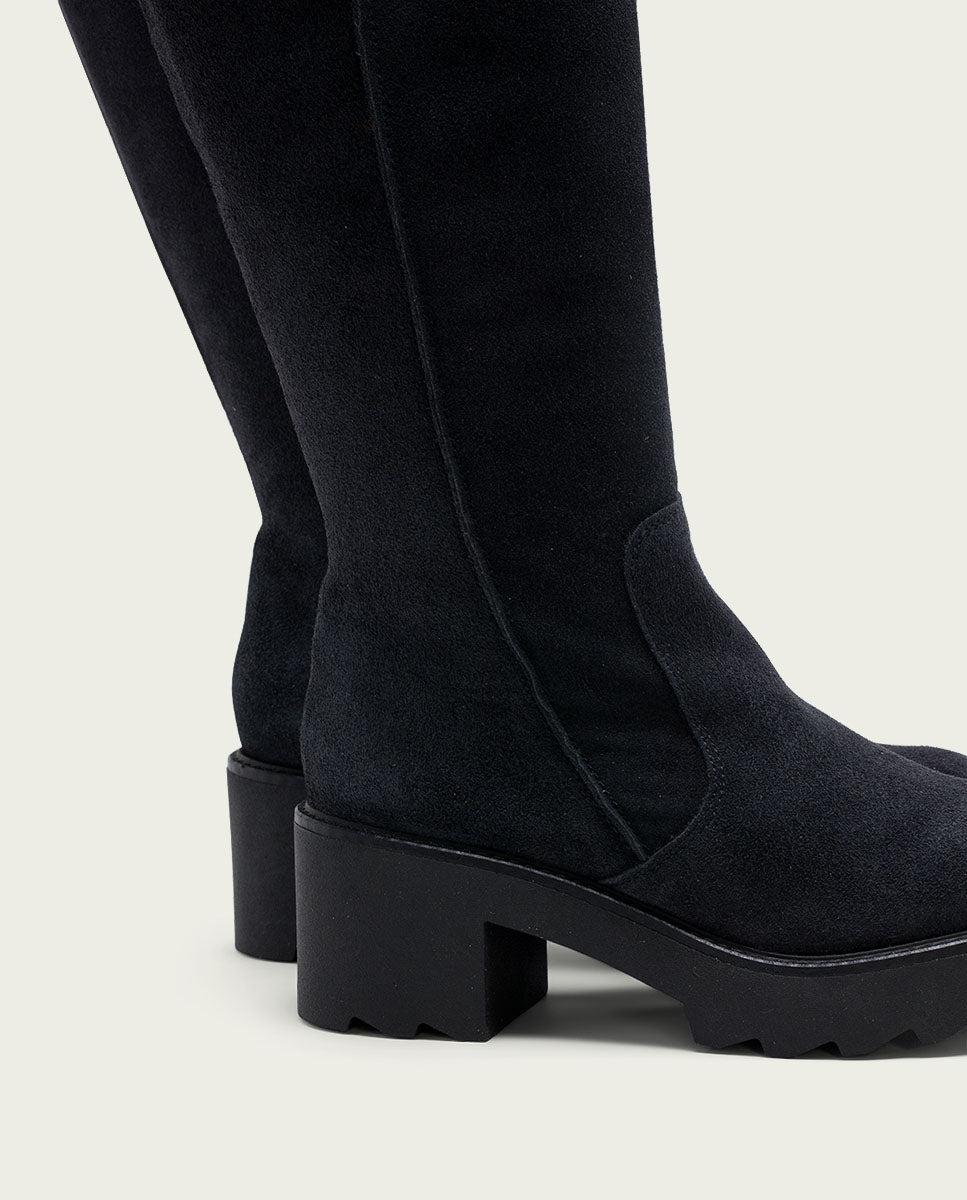 porronet BOTAS DE PIEL CON CREMALLERA CARBÓN MEGHAN Ofertas especiales