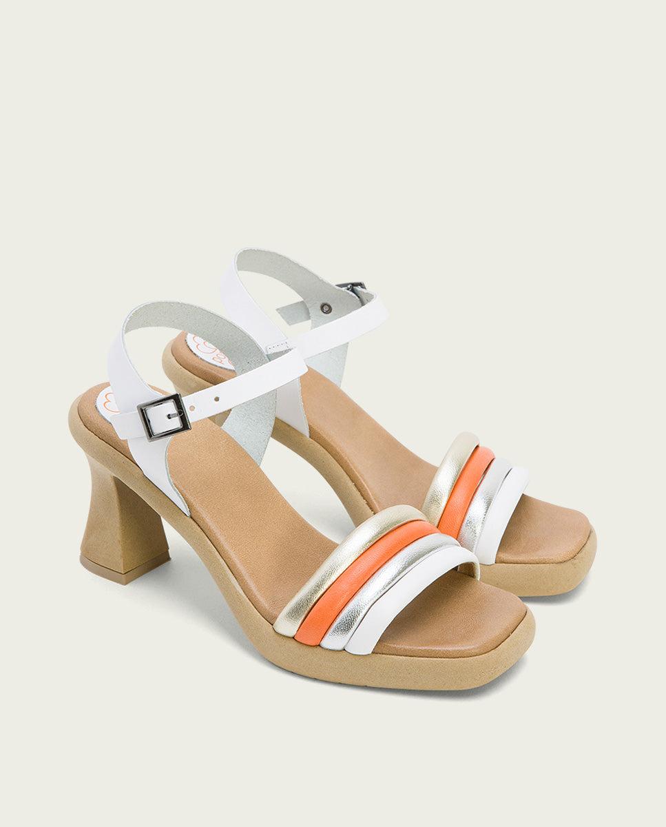 porronet SANDALIA TACON ALTO PIEL BLANCO LIDE Grandes ahorros