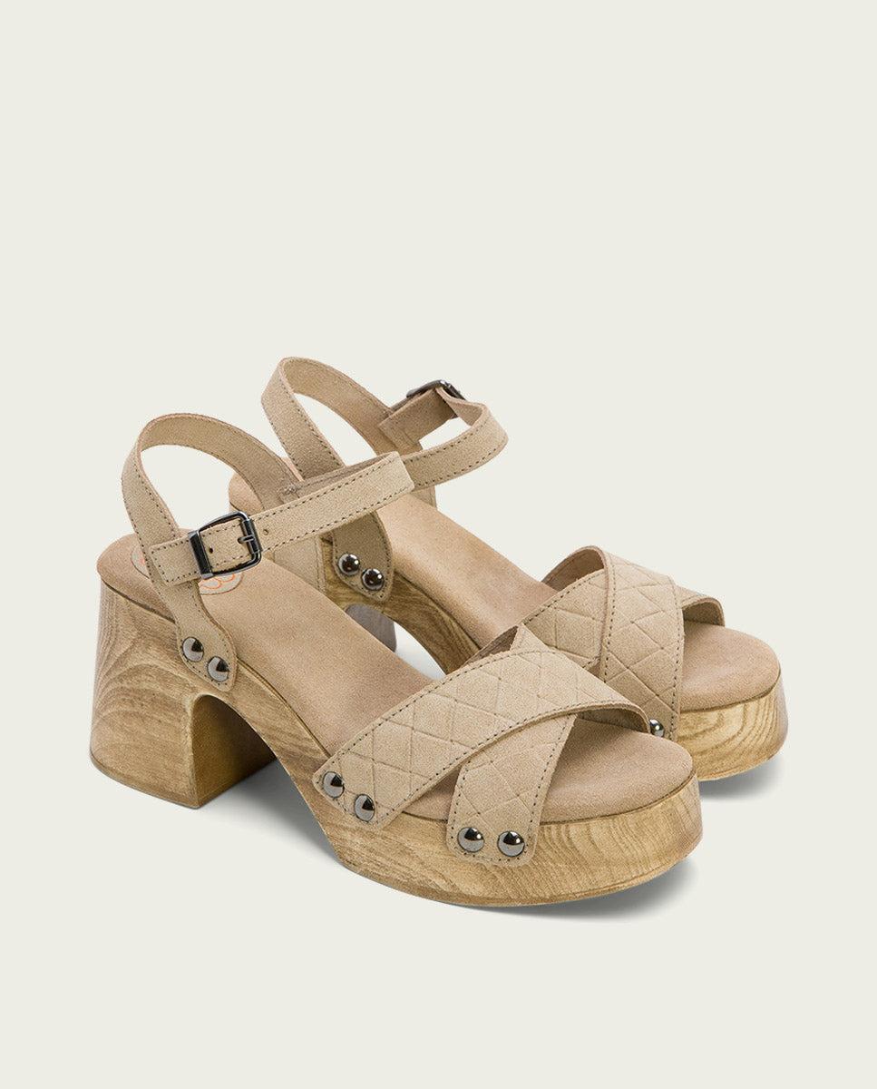 porronet SANDALIA TACON MEDIO PIEL ARENA MABEL Outlet