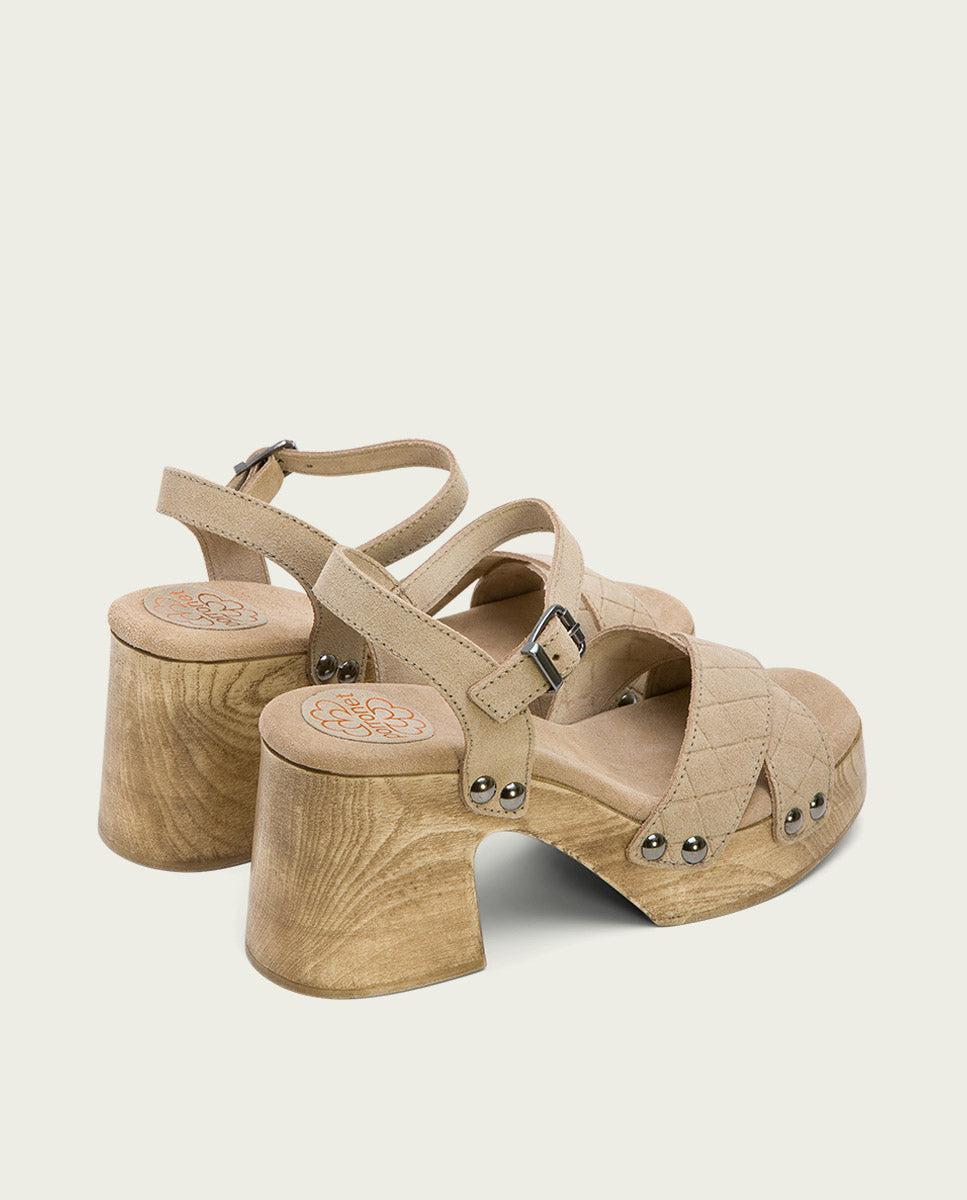 porronet SANDALIA TACON MEDIO PIEL ARENA MABEL Outlet