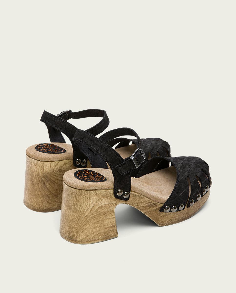 porronet SANDALIA TACON MEDIO PIEL NEGRA MARGOT Outlet online