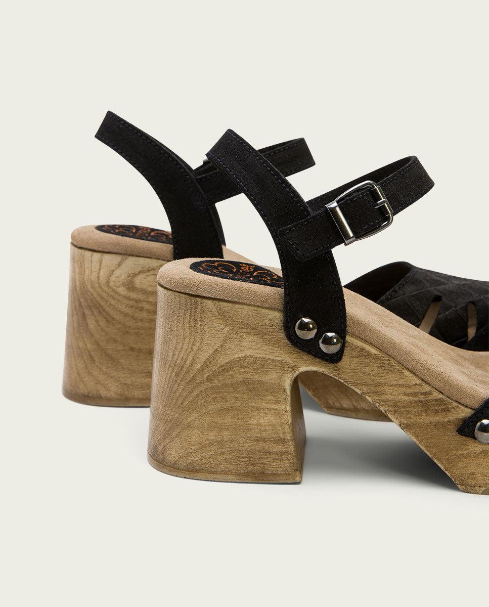 porronet SANDALIA TACON MEDIO PIEL NEGRA MARGOT Outlet online