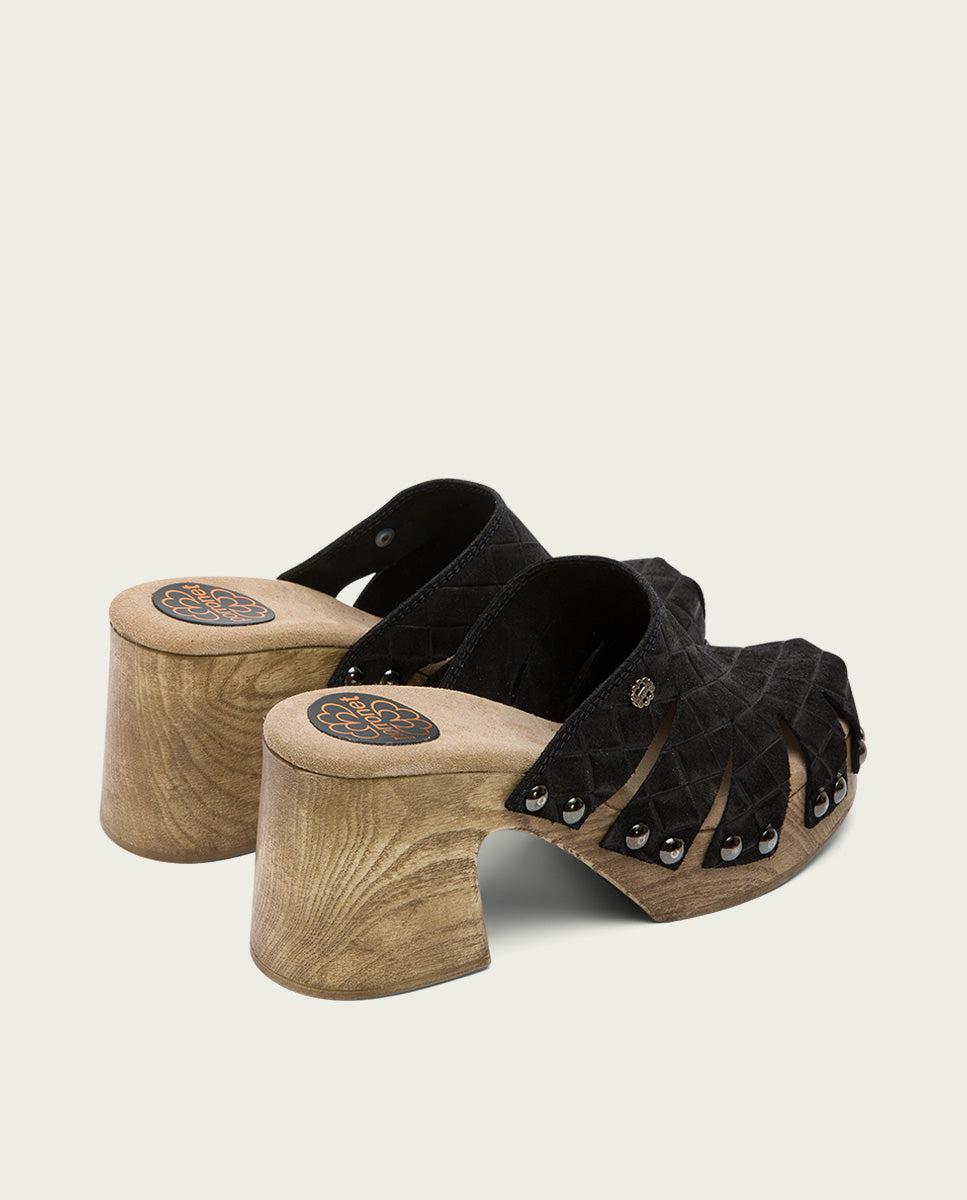 porronet ZUECO TACÓN SERRAJE NEGRO MALLA Gran oferta