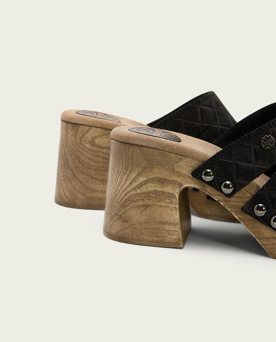 porronet ZUECO TACÓN SERRAJE NEGRO MALLA Gran oferta
