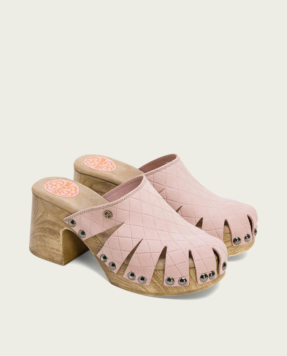 porronet ZUECO TACÓN SERRAJE ROSA MALLA Rebajas baratas