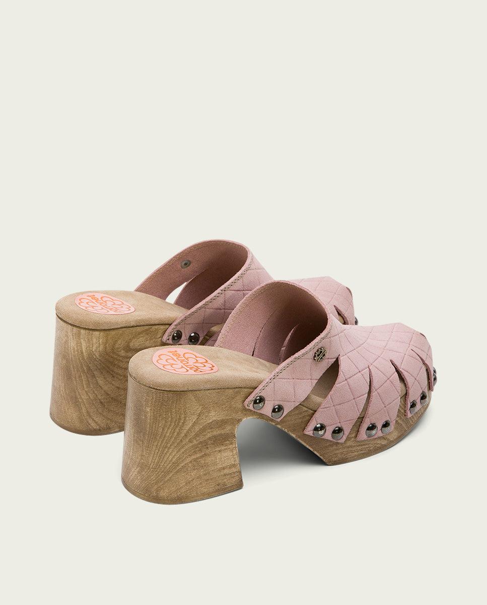 porronet ZUECO TACÓN SERRAJE ROSA MALLA Rebajas baratas