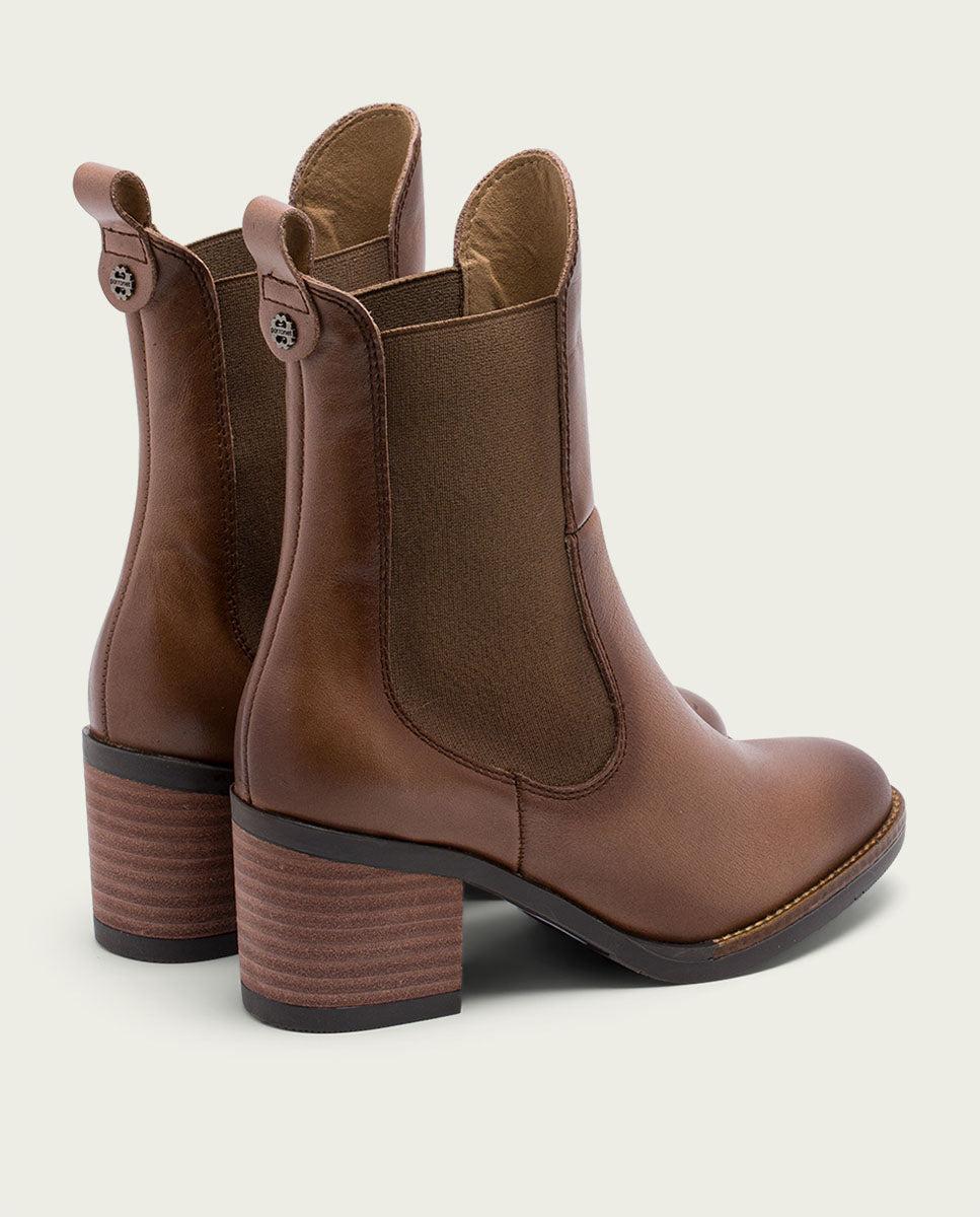 porronet BOTINES DE PIEL TAUPE CON ELÁSTICOS JOY Último día