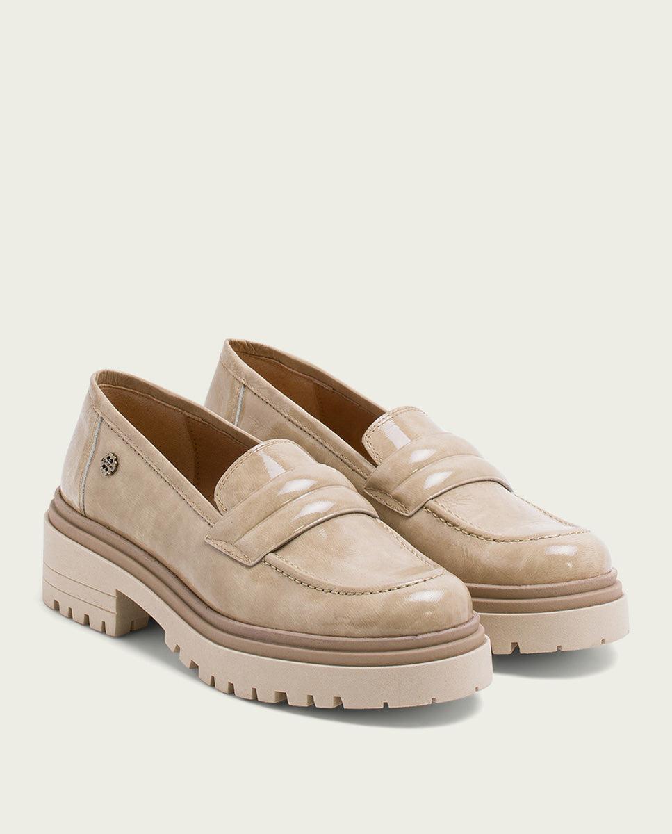 porronet MOCASINES DE PIEL CHAROL TAUPE FAYE Promoción por tiempo limitado