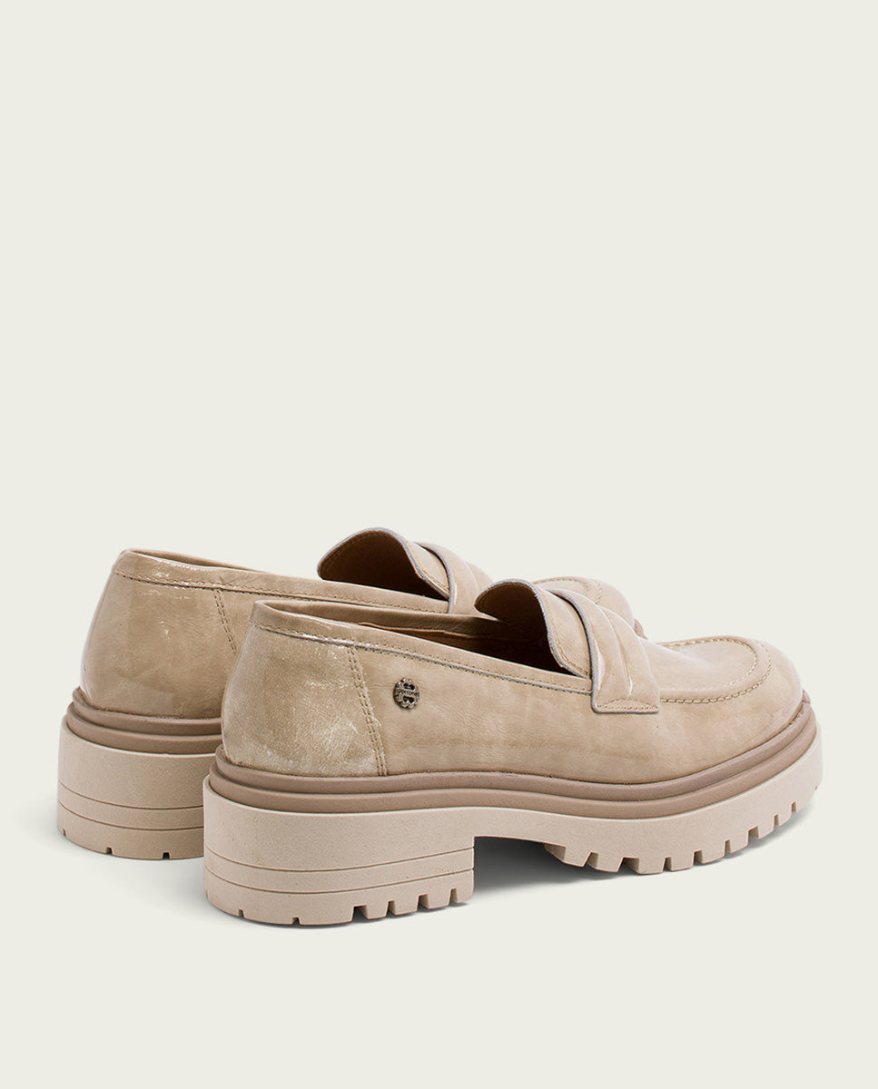 porronet MOCASINES DE PIEL CHAROL TAUPE FAYE Promoción por tiempo limitado