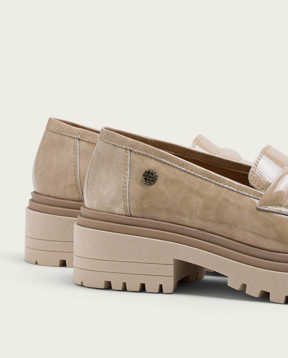 porronet MOCASINES DE PIEL CHAROL TAUPE FAYE Promoción por tiempo limitado