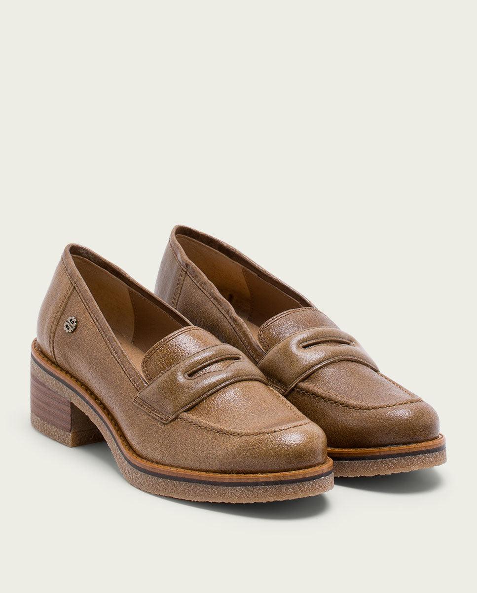 porronet MOCASINES DE PIEL TAUPE GALIA Liquidación