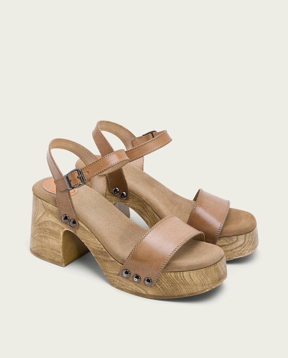 porronet SANDALIA TACON MEDIO PIEL TAUPE MAXINE En oferta