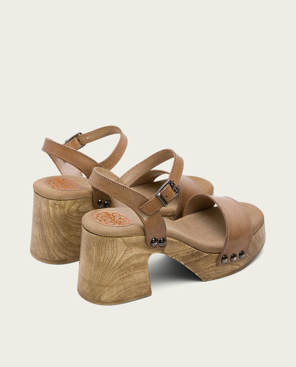 porronet SANDALIA TACON MEDIO PIEL TAUPE MAXINE En oferta