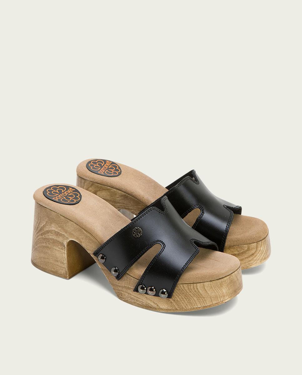 porronet SANDALIA TACON MEDIO PIEL NEGRO MERYL Descuentos del mes