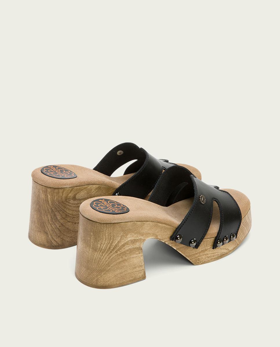 porronet SANDALIA TACON MEDIO PIEL NEGRO MERYL Descuentos del mes