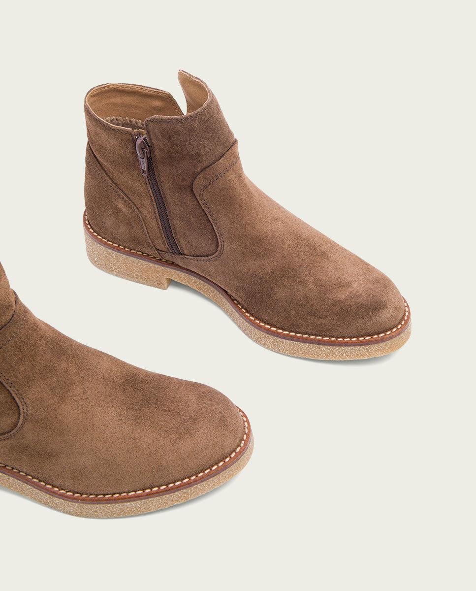 porronet BOTINES PLANOS MOKA CON CREMALLERA VALERIE Ventas relámpago
