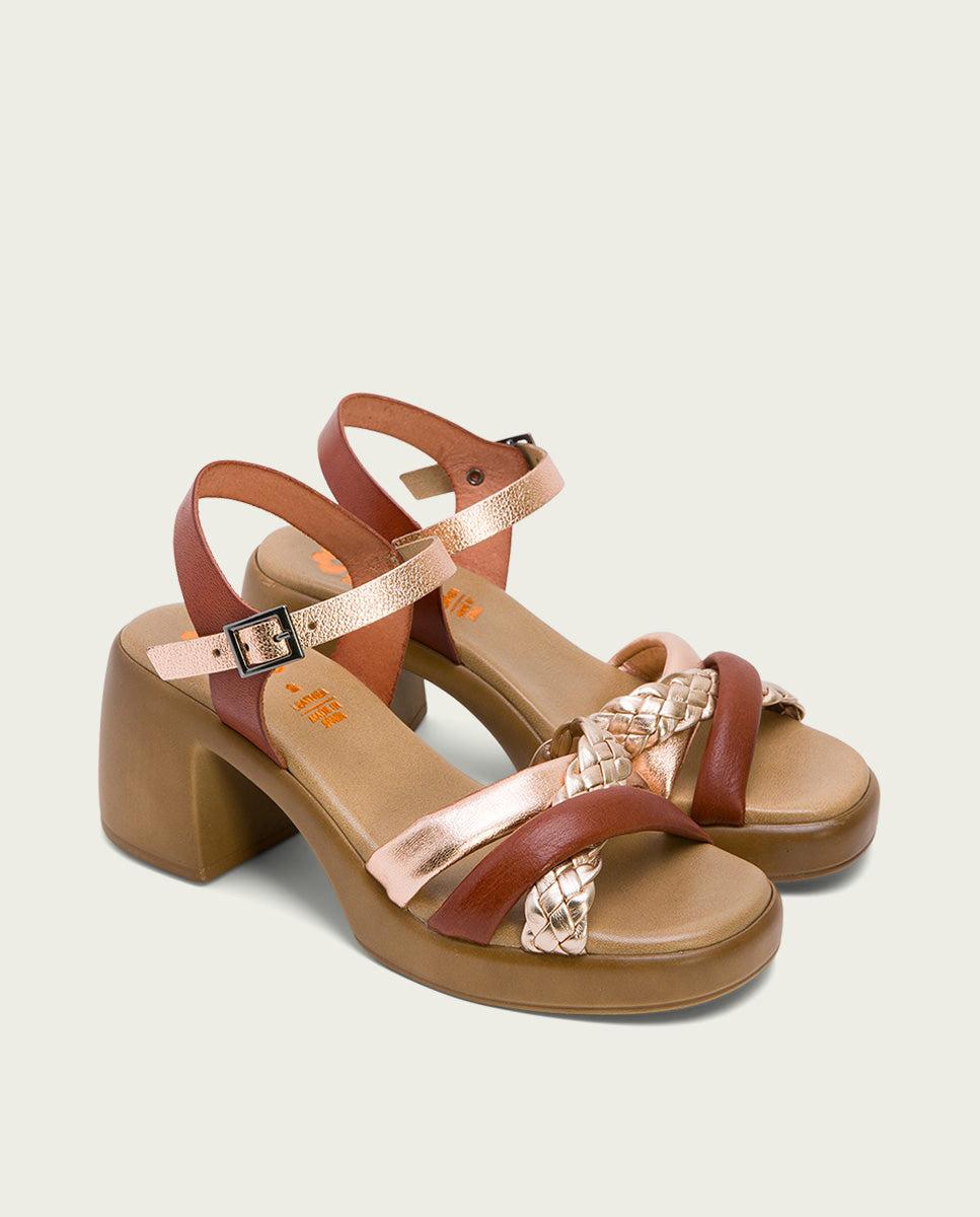 porronet SANDALIA TACON PIEL CUERO ROSE HALEY Superdescuento