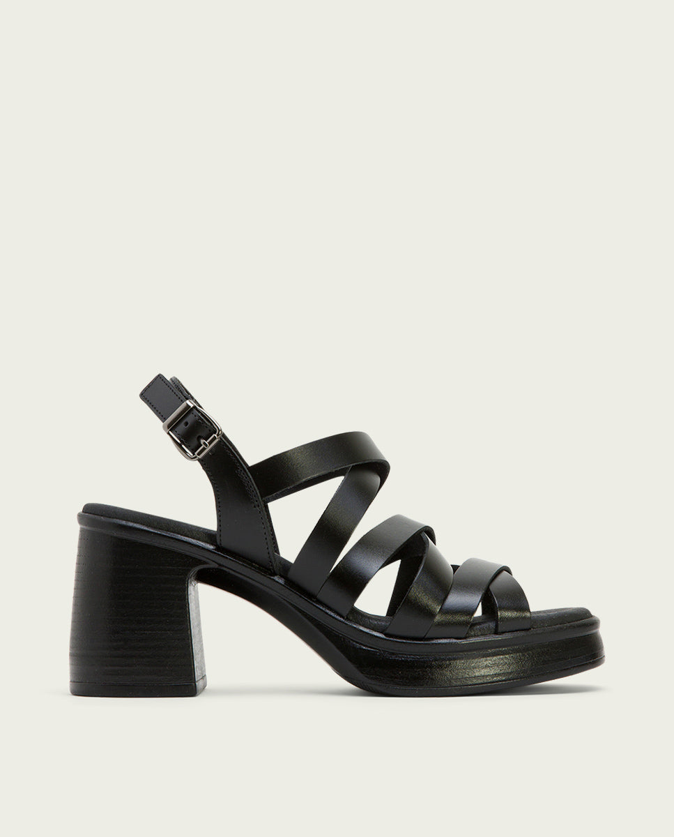porronet SANDALIA TACON PIEL NEGRA ILA En oferta