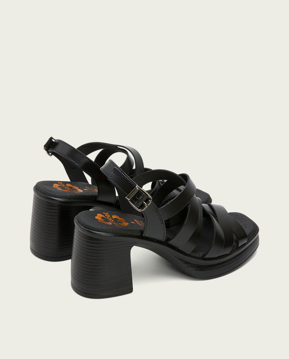 porronet SANDALIA TACON PIEL NEGRA ILA En oferta