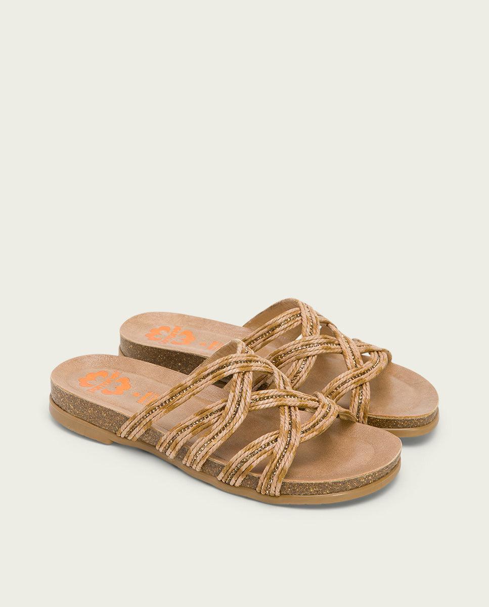 porronet SANDALIA BIO CON PALA TEXTIL PIEL CUERO DAFNE 2025