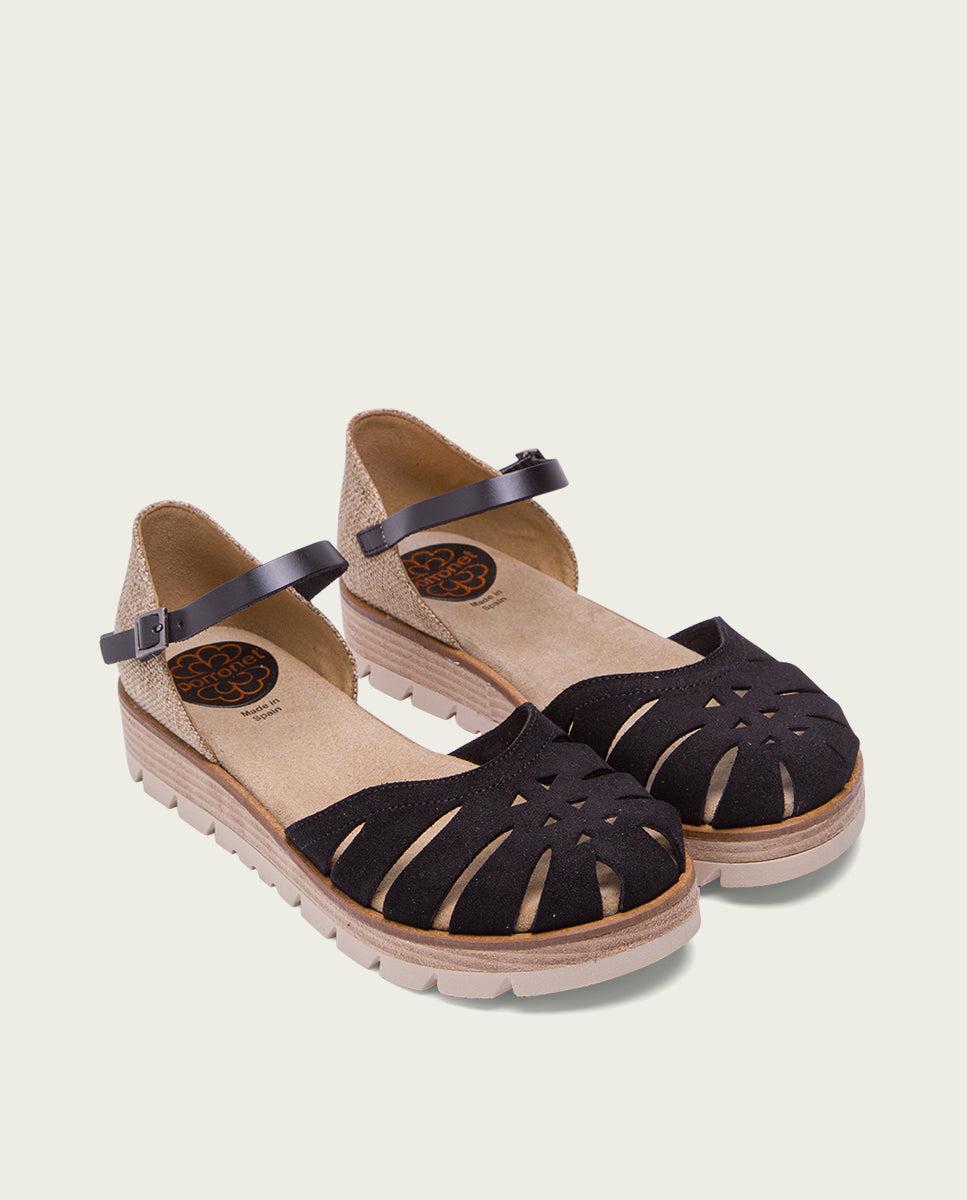 porronet SANDALIA DE SERRAJE NEGRO BIANCA Rebajas