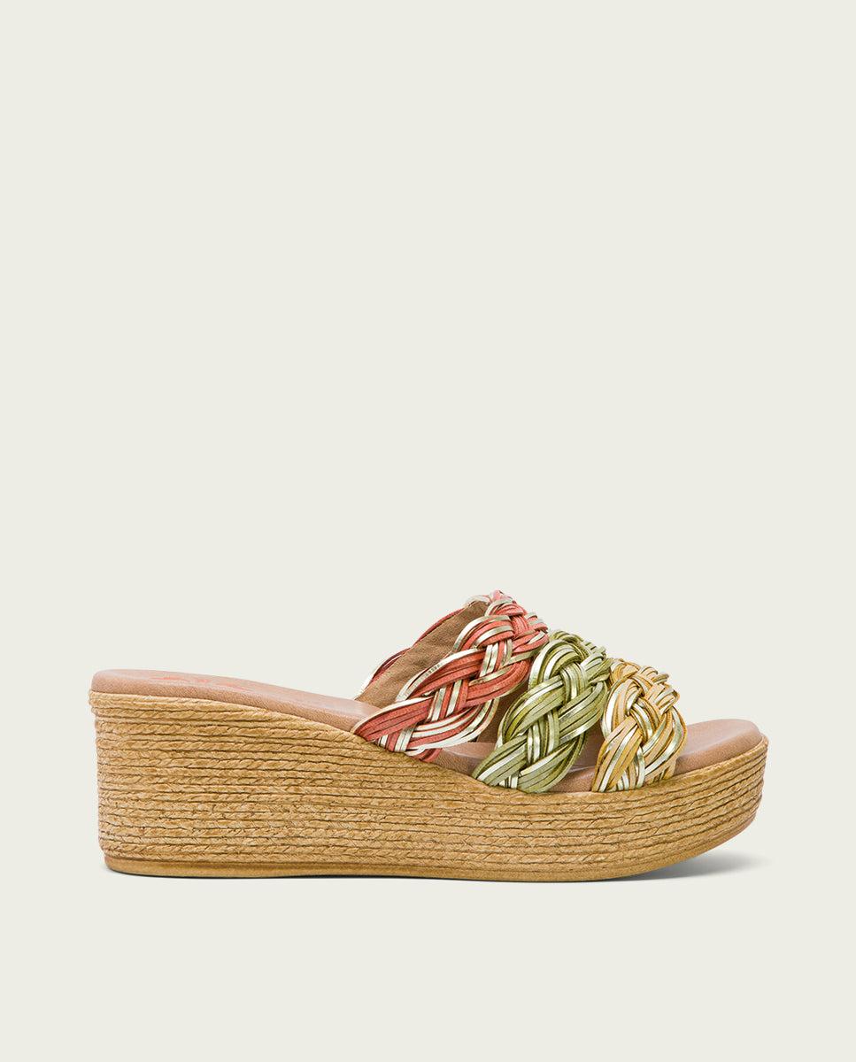 porronet SANDALIA CUÑA CON PALA TEXTIL COLORES IVANA Gran oferta