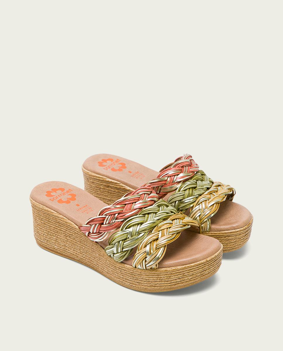 porronet SANDALIA CUÑA CON PALA TEXTIL COLORES IVANA Gran oferta