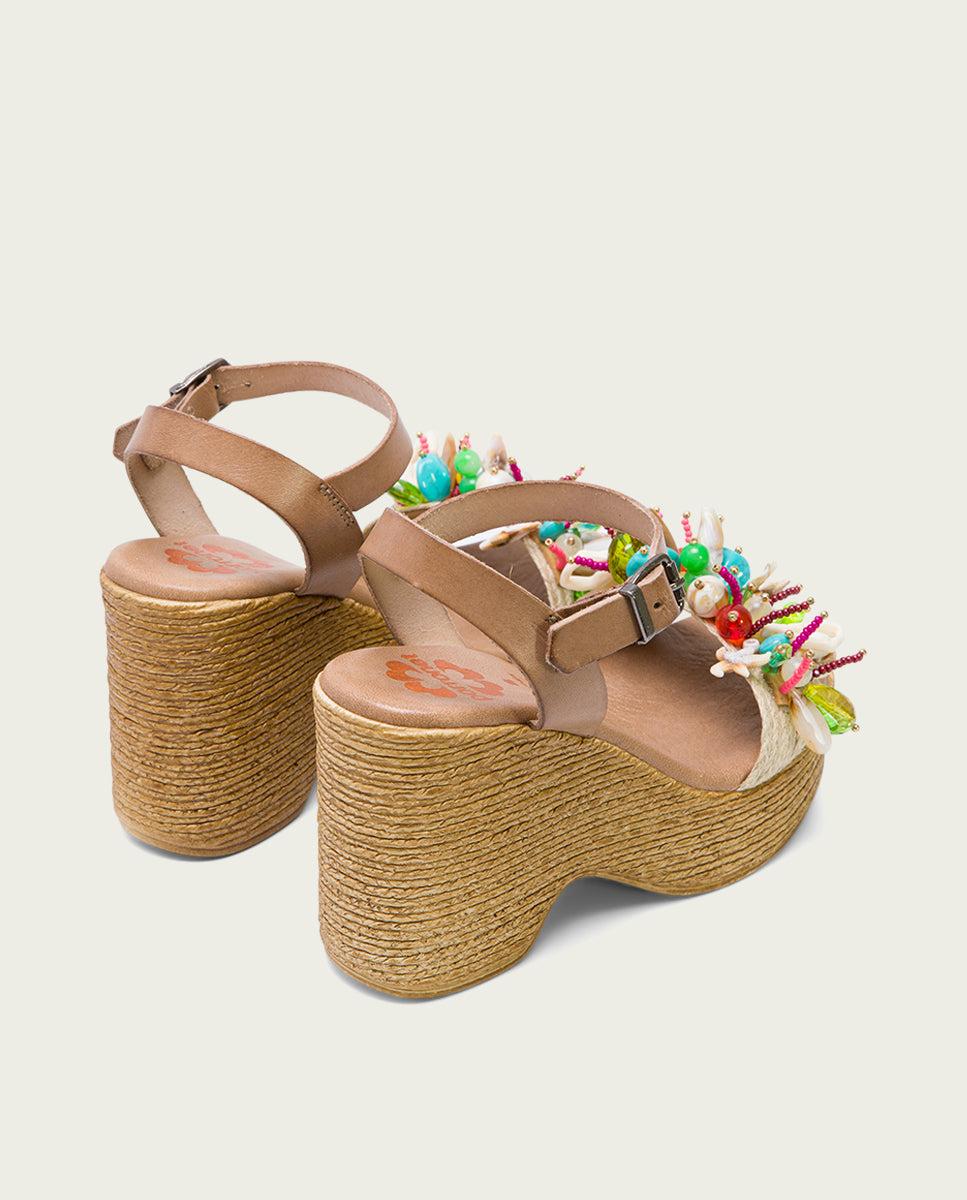 porronet SANDALIA TACON ALTO TAUPE MIRTA Tienda