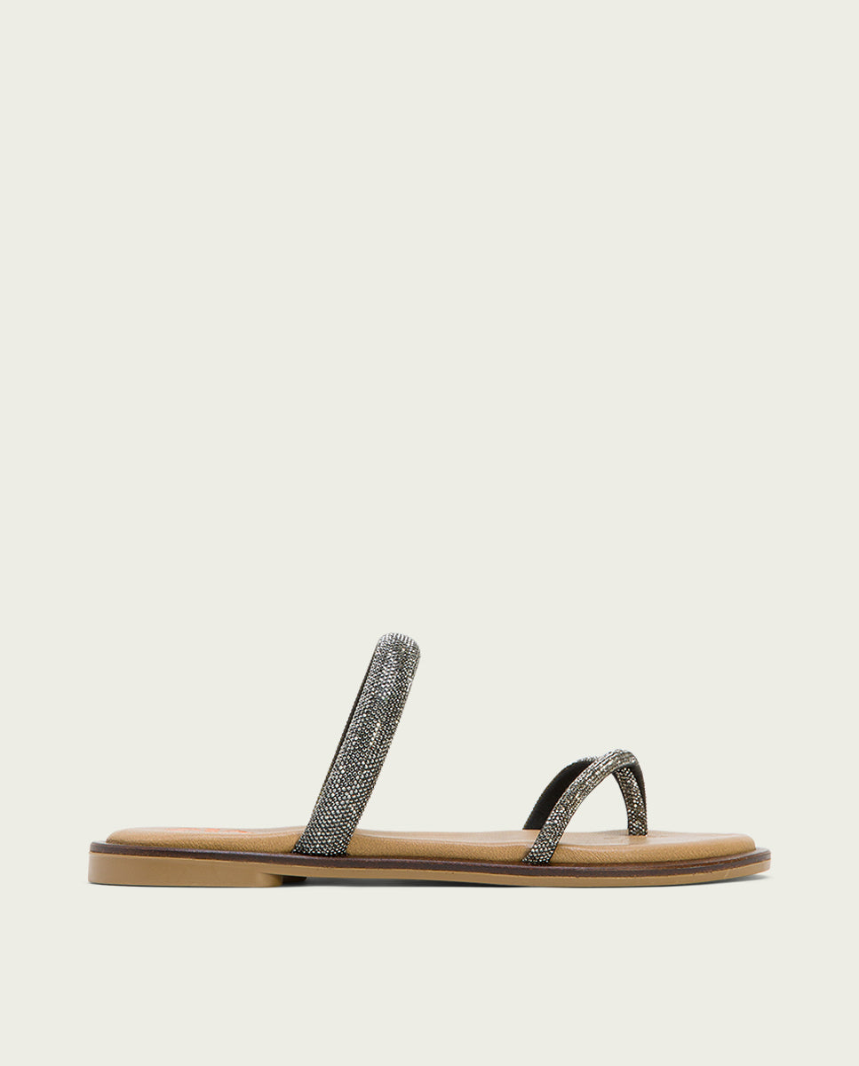 porronet SANDALIA ESCLAVA PLANA PIEL PLOMO CALI Rebajas top