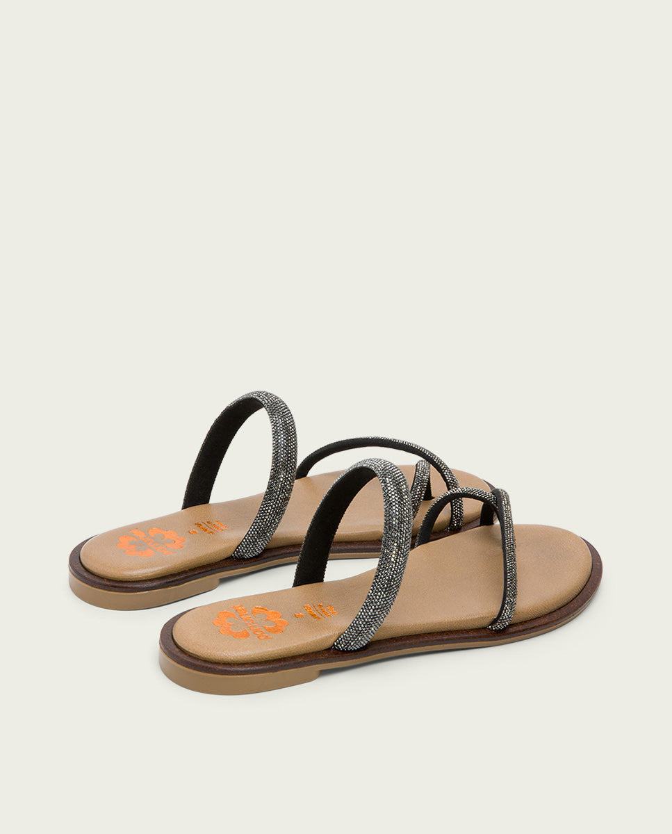 porronet SANDALIA ESCLAVA PLANA PIEL PLOMO CALI Rebajas top