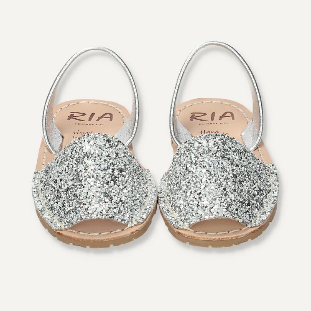 Ria Menorca Menorquina niña Marbella Glitter Plata Ahorra y exporta