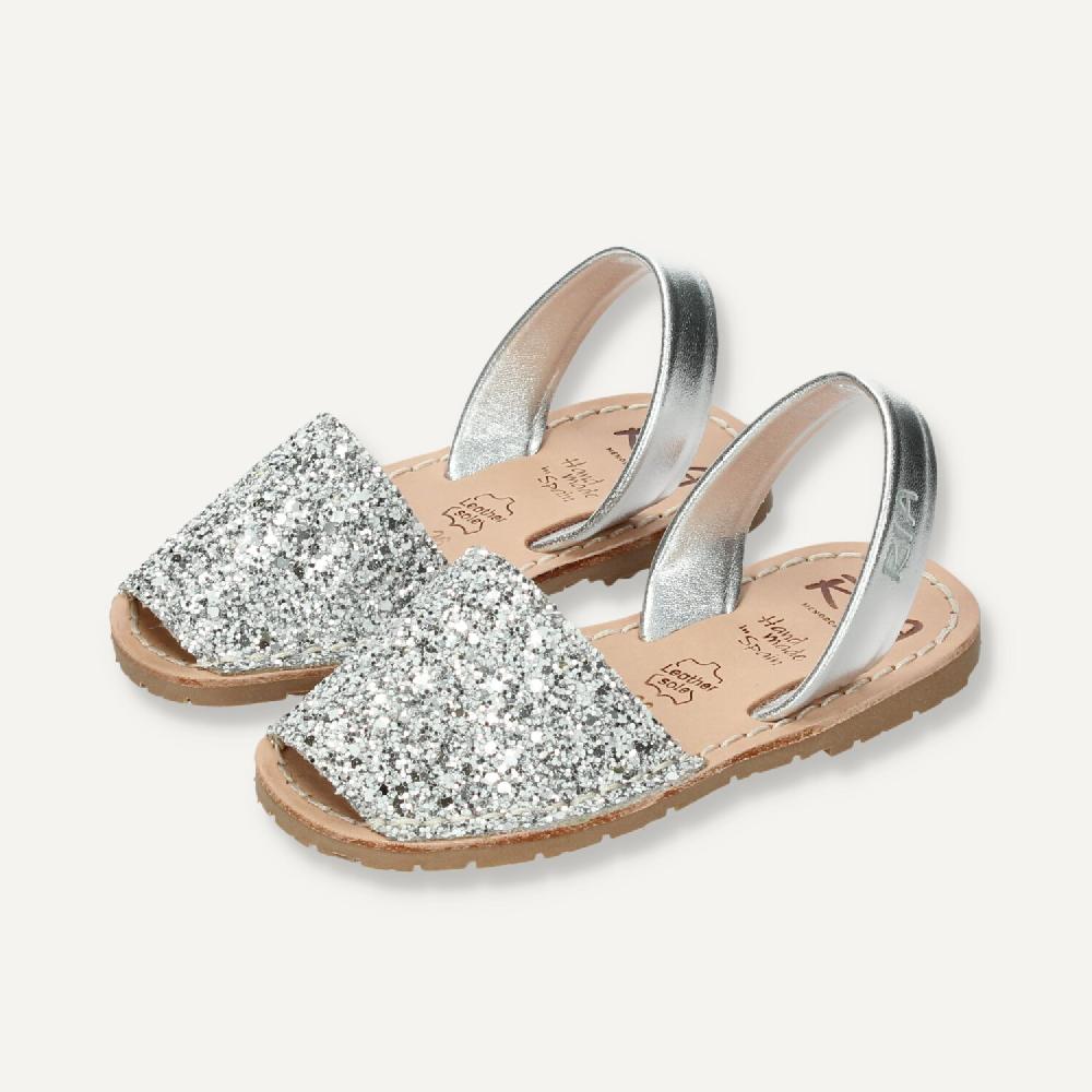 Ria Menorca Menorquina niña Marbella Glitter Plata Ahorra y exporta