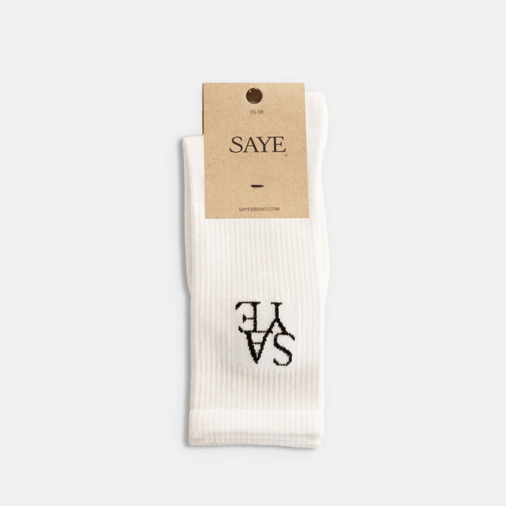 saye Crew Everyday Socks - White Tienda de fábrica