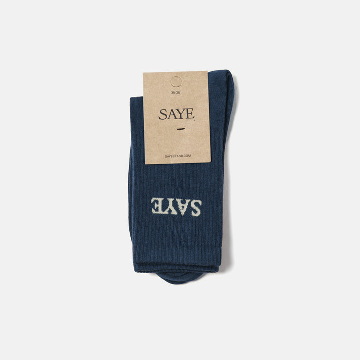 saye Mid-crew Everyday Socks - Blue Ahorra y exporta