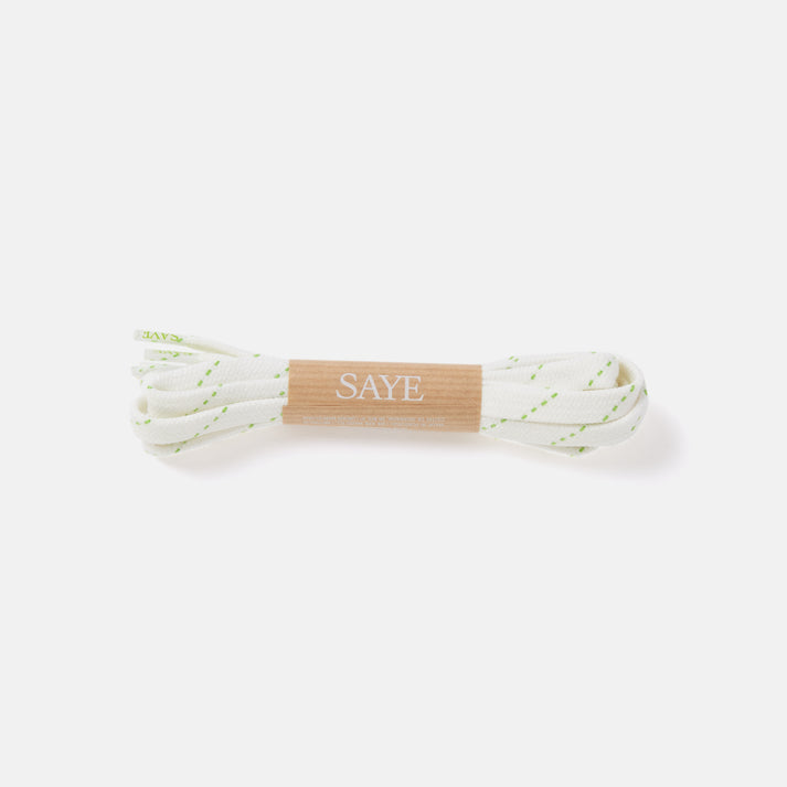 saye Flat Laces - Lime Stripe