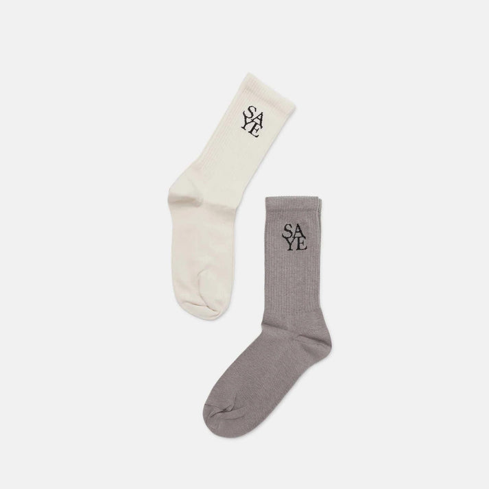 saye Crew Everyday Socks - Offwhite & Grey Devoluciones gratuitas