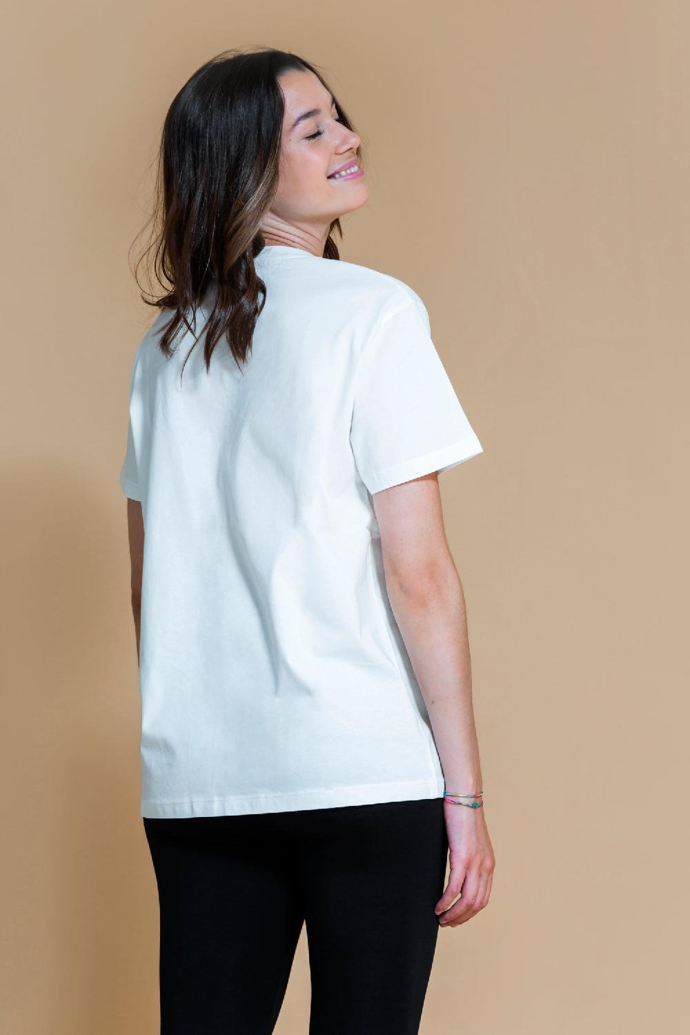 shambhala barcelona Camiseta Om Blanco Roto Liquidación