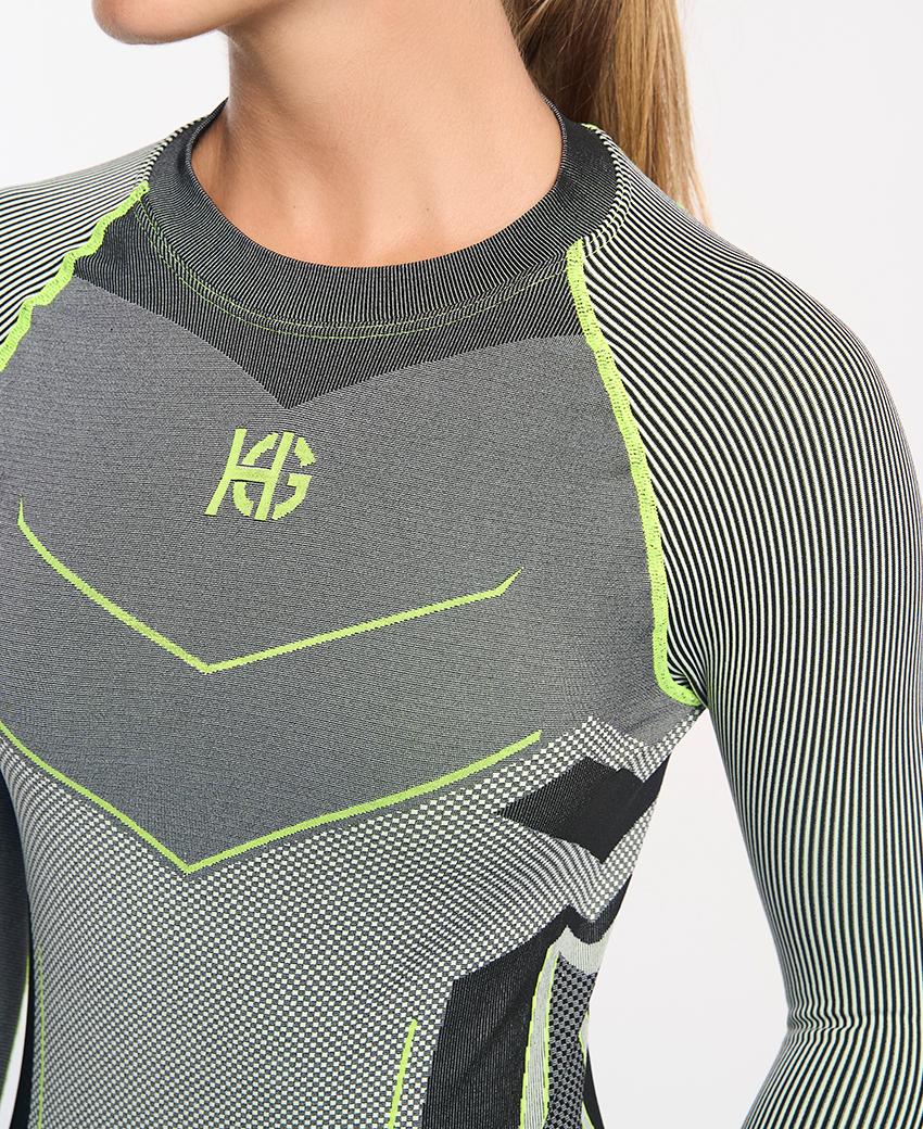 sport hg VERGES Camiseta de manga larga con fibra de carbono amarillo fluor Promoción trimestral