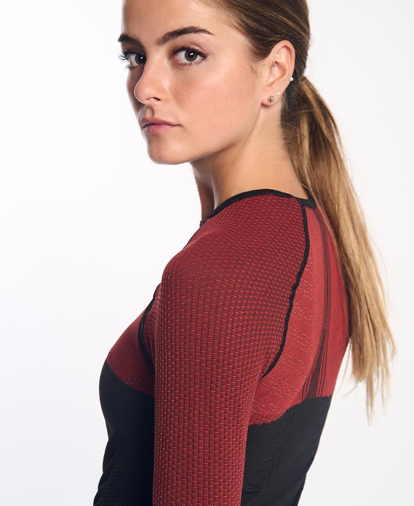 sport hg ANDOYA Camiseta de manga larga con fibra de carbono negro y rojo Grandes descuentos
