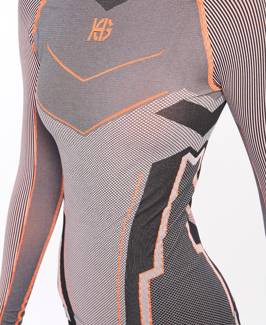 sport hg VERGES Camiseta de manga larga con fibra de carbono naranja fluor Envío internacional gratuito