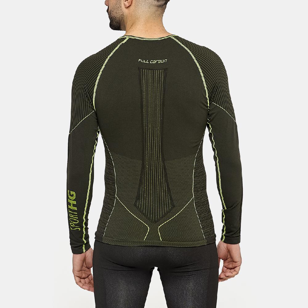 sport hg C-XTREM Camiseta masculina de manga larga con fibra de carbono verde Oferta especial