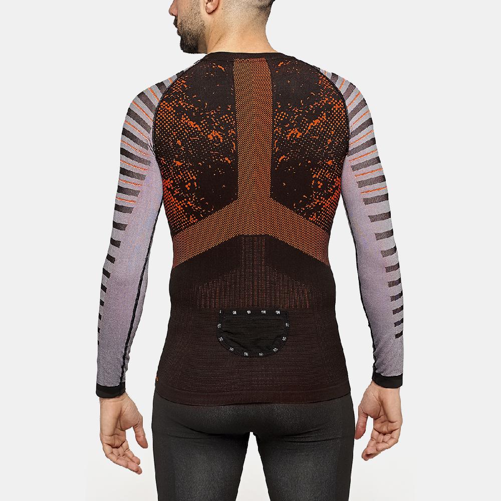 sport hg JET Camiseta masculina de manga larga con fibra de carbono naranja En oferta