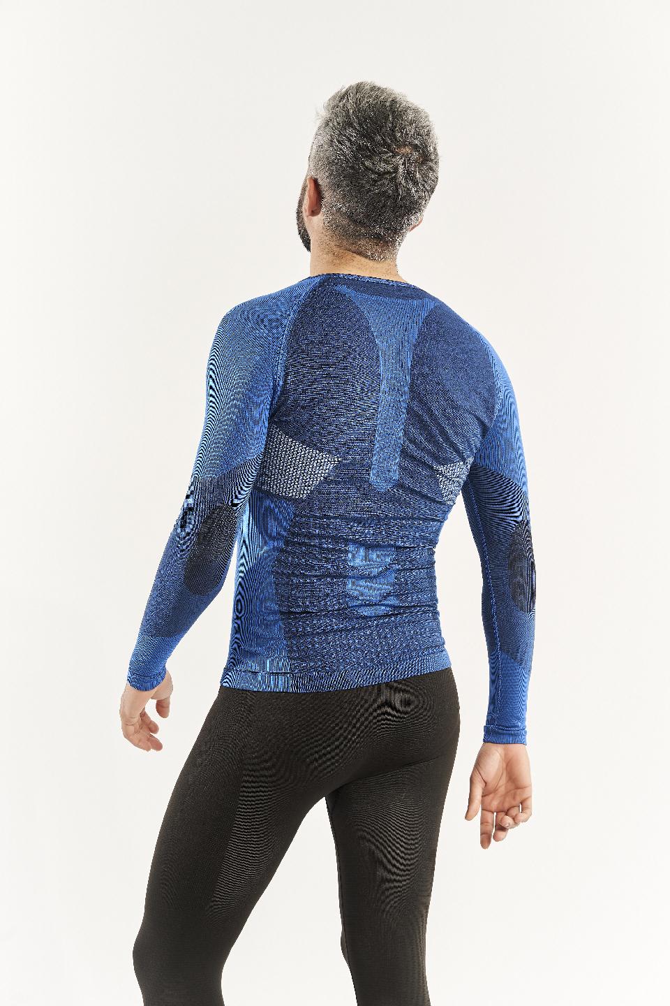 sport hg SOMMA Camiseta masculina de manga larga con fibra de carbono azul Liquidación