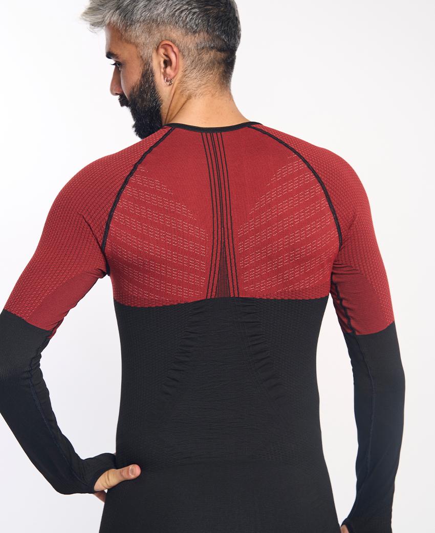 sport hg ANDOYA Camiseta de manga larga con fibra de carbono negro y rojo Oferta especial