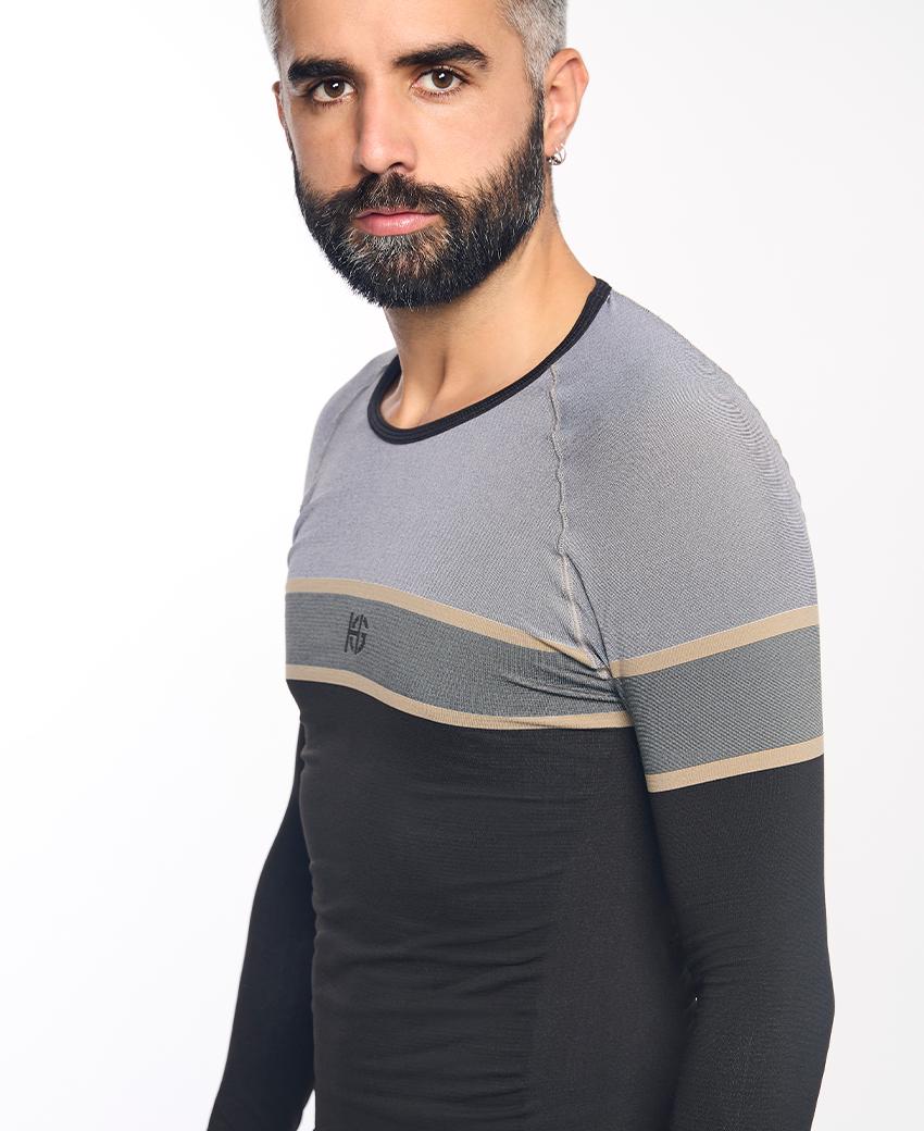 sport hg DACTYL Camiseta de manga larga negra y gris Envío gratis