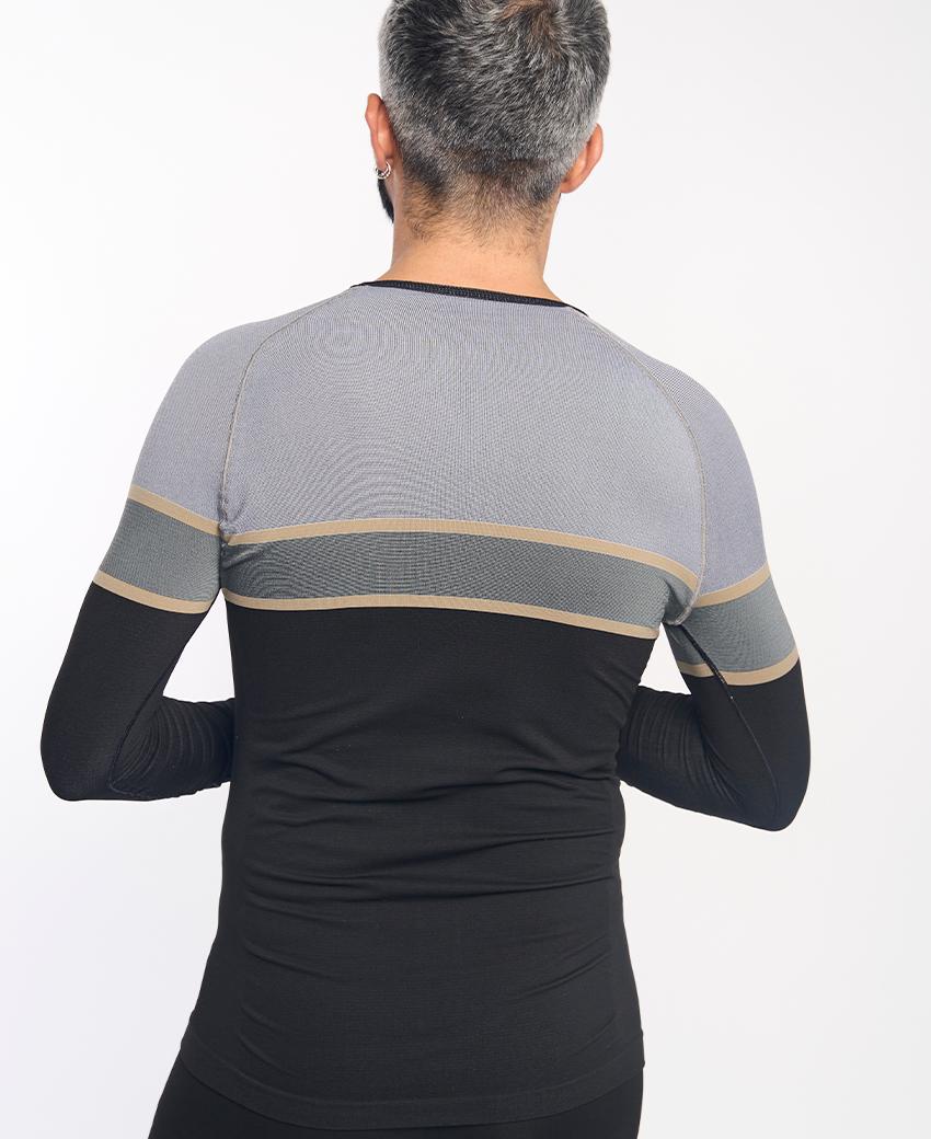 sport hg DACTYL Camiseta de manga larga negra y gris Envío gratis