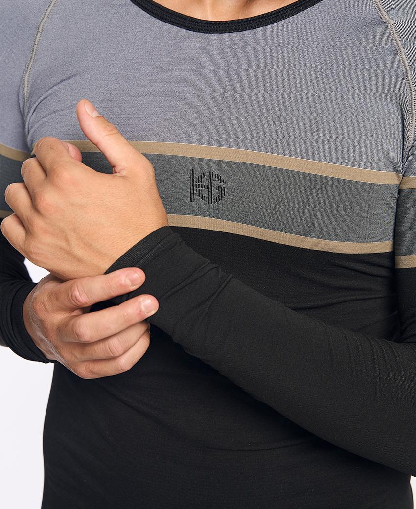 sport hg DACTYL Camiseta de manga larga negra y gris Envío gratis
